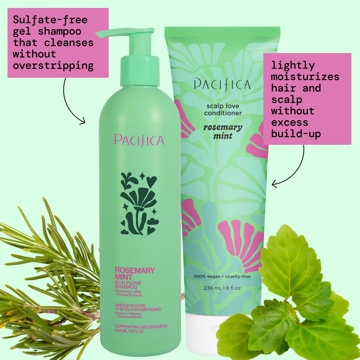 Scalp Love Rosemary Mint Haircare Bundle - - Pacifica Beauty