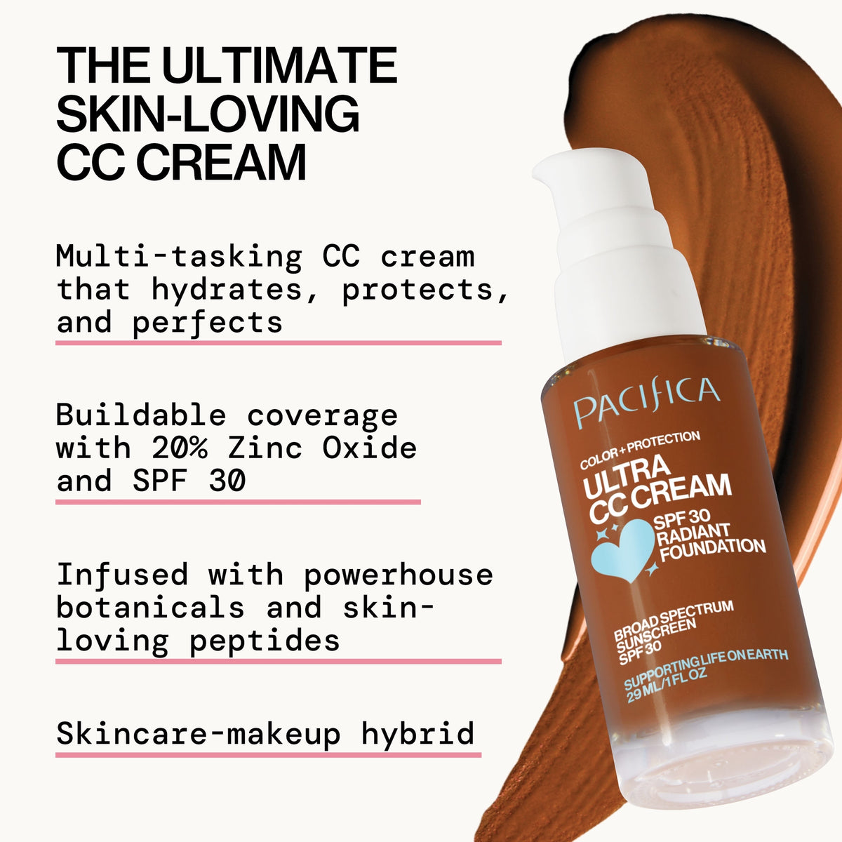 Ultra CC Cream Radiant Foundation SPF30 - Makeup - Pacifica Beauty