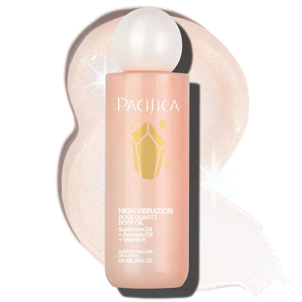 High Vibration Rose Quartz Body Oil - Pacifica
