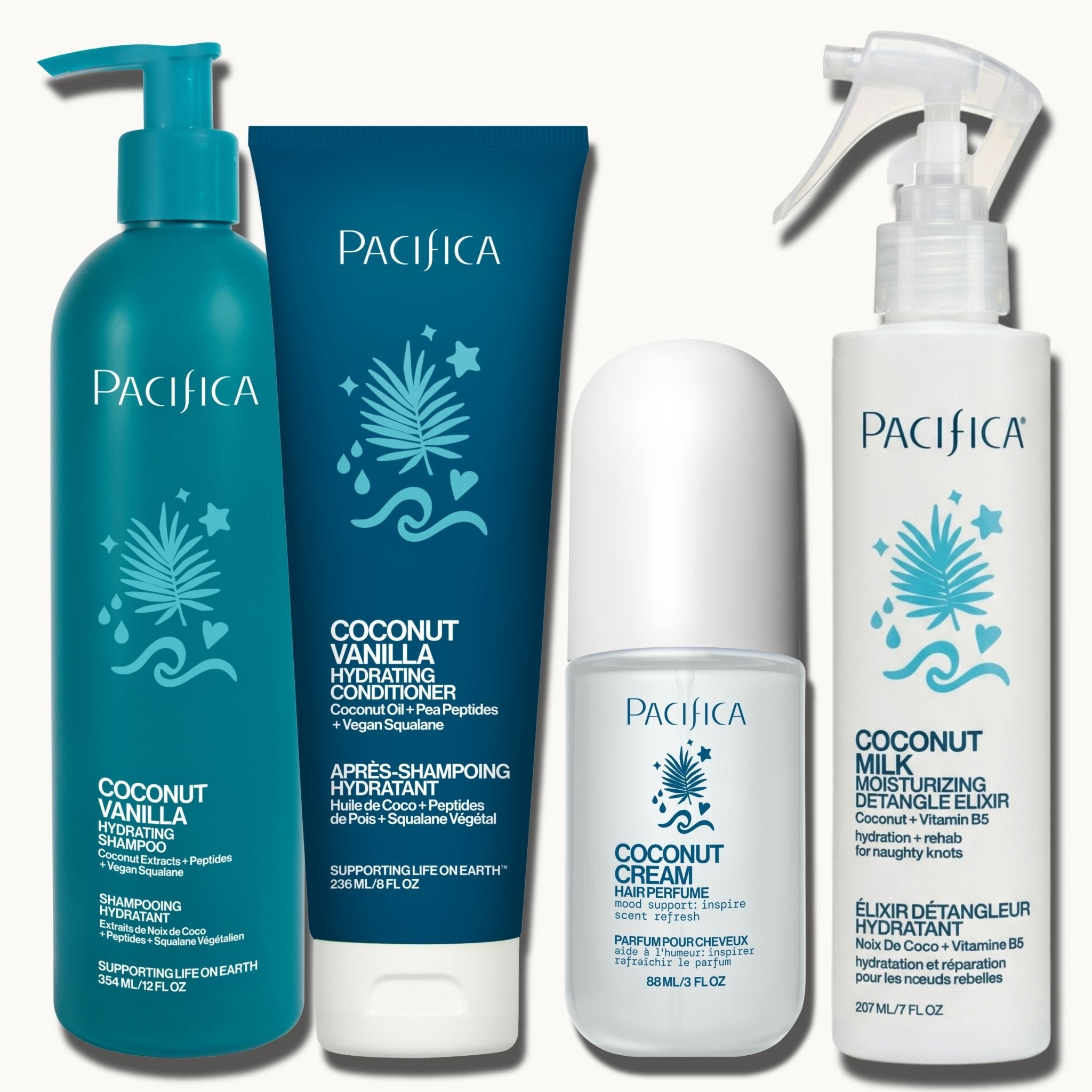 Coconut Vanilla Moisture + Detangle Hair Bundle | Pacifica Beauty