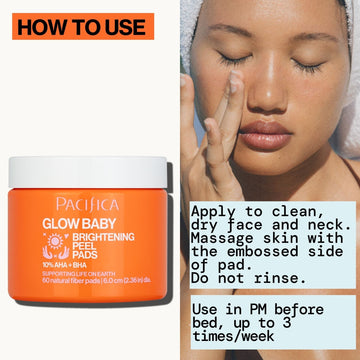 Glow Baby Brightening Peel Pads 10% AHA + BHA - Pacifica