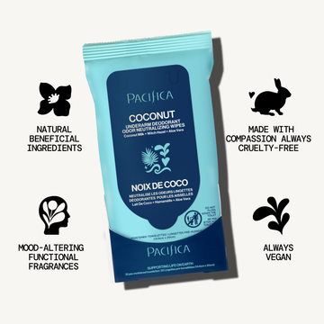 Coconut Milk & Essential Oils Underarm Deodorant Wipes - Bath & Body - Pacifica Beauty