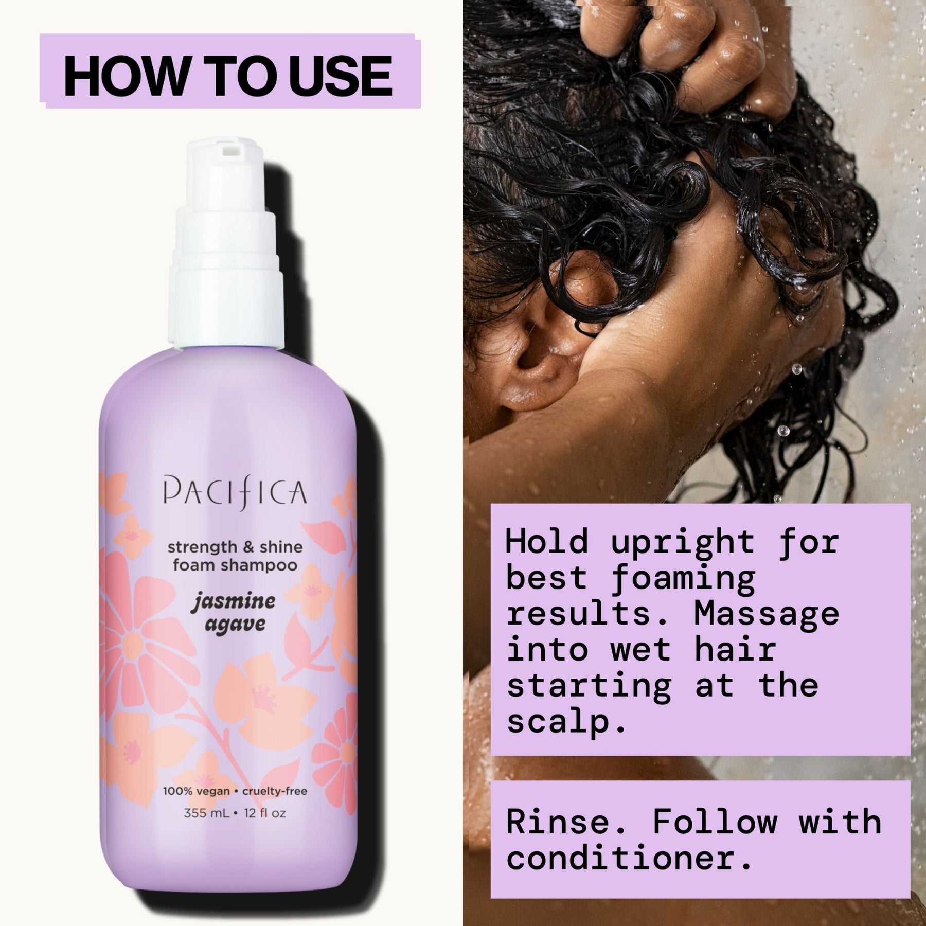 Jasmine Agave Strength + Shine Foaming Shampoo - Pacifica