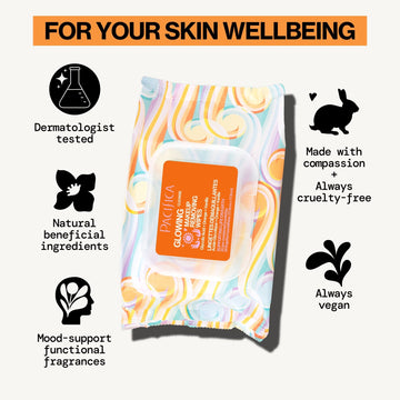 Glowing Glycolic Acid, Orange & Vanilla Makeup Removing Wipes - Pacifica