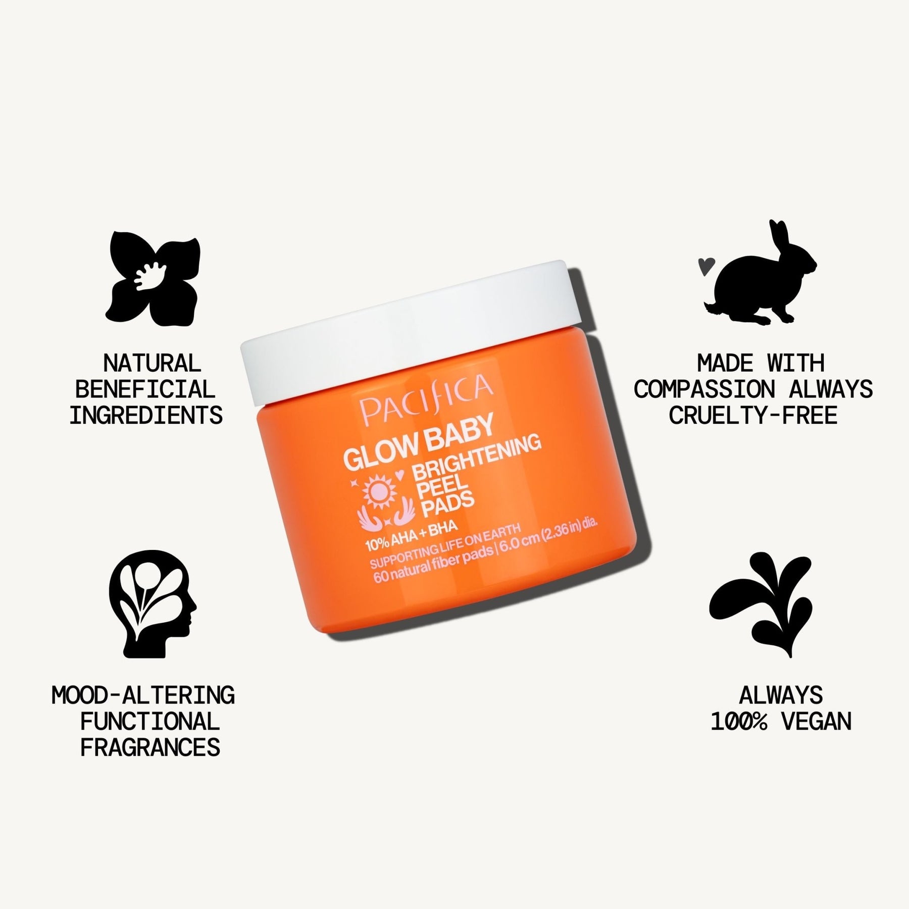 Glow Baby Brightening Peel Pads 10% AHA + BHA - Pacifica