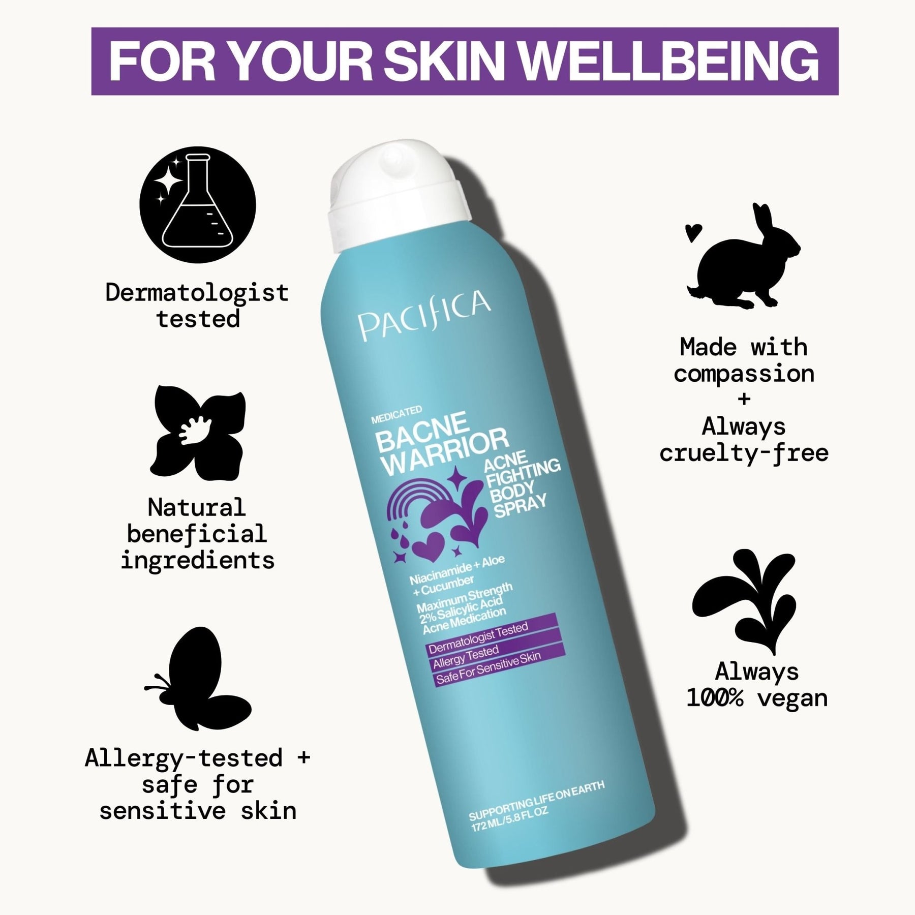 Bacne Warrior Acne Fighting Body Spray - Pacifica