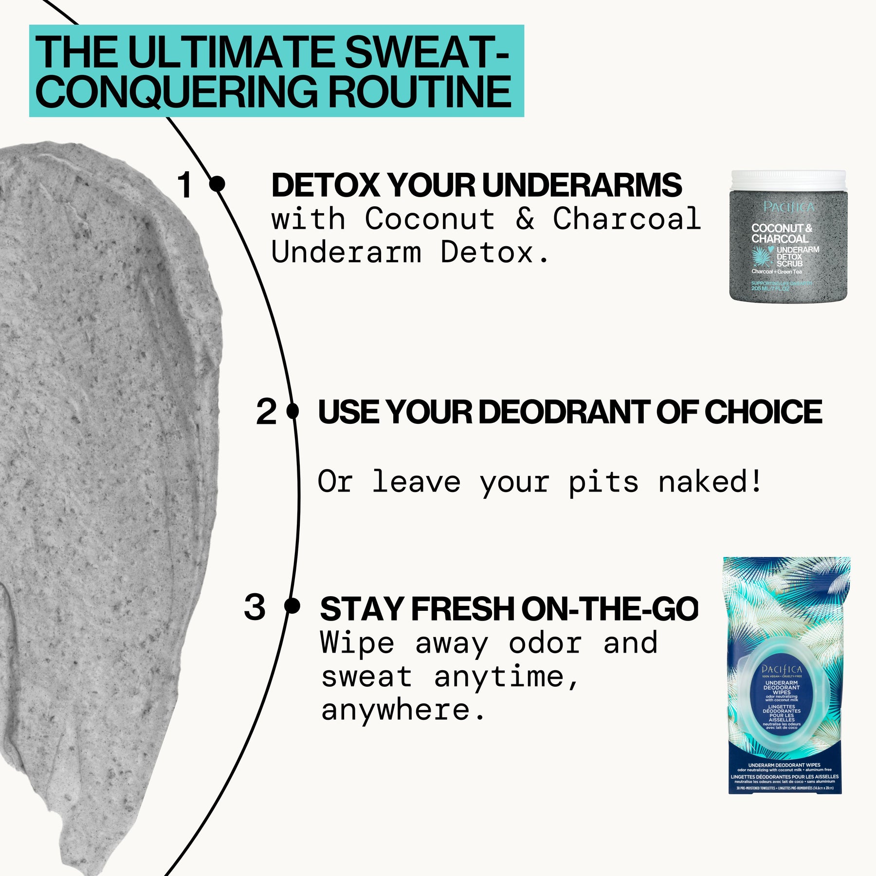 Coconut & Charcoal Underarm Detox Scrub - Bath & Body - Pacifica Beauty