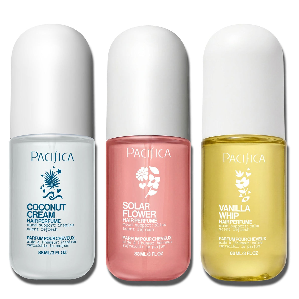 Hair Perfume Wardrobe: Vanilla Whip, Solar Flower + Coconut Vanilla - Pacifica