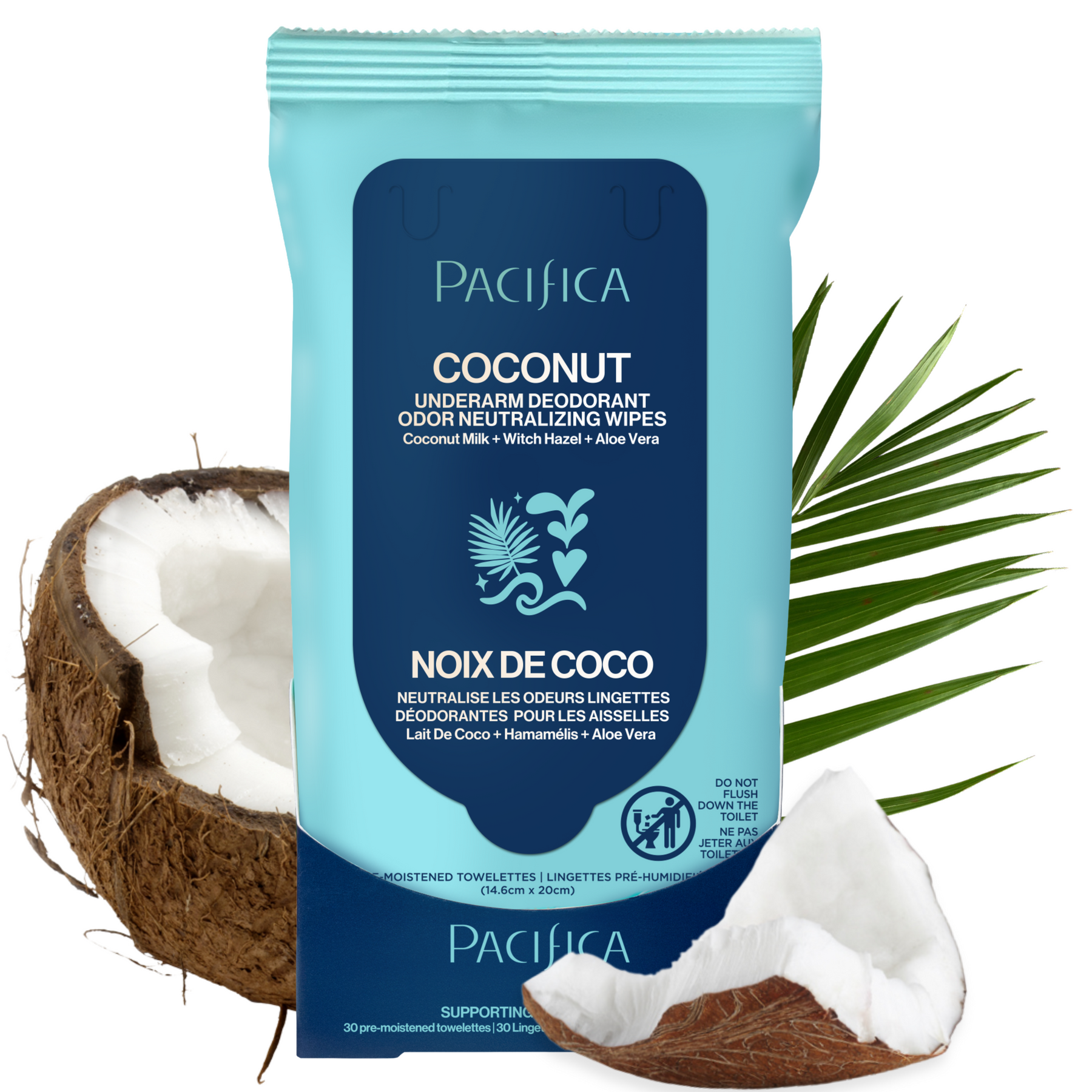 Coconut Milk & Essential Oils Underarm Deodorant Wipes - Bath & Body - Pacifica Beauty