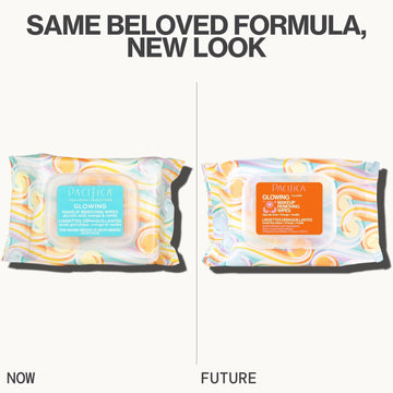 Glowing Glycolic Acid, Orange & Vanilla Makeup Removing Wipes - Pacifica