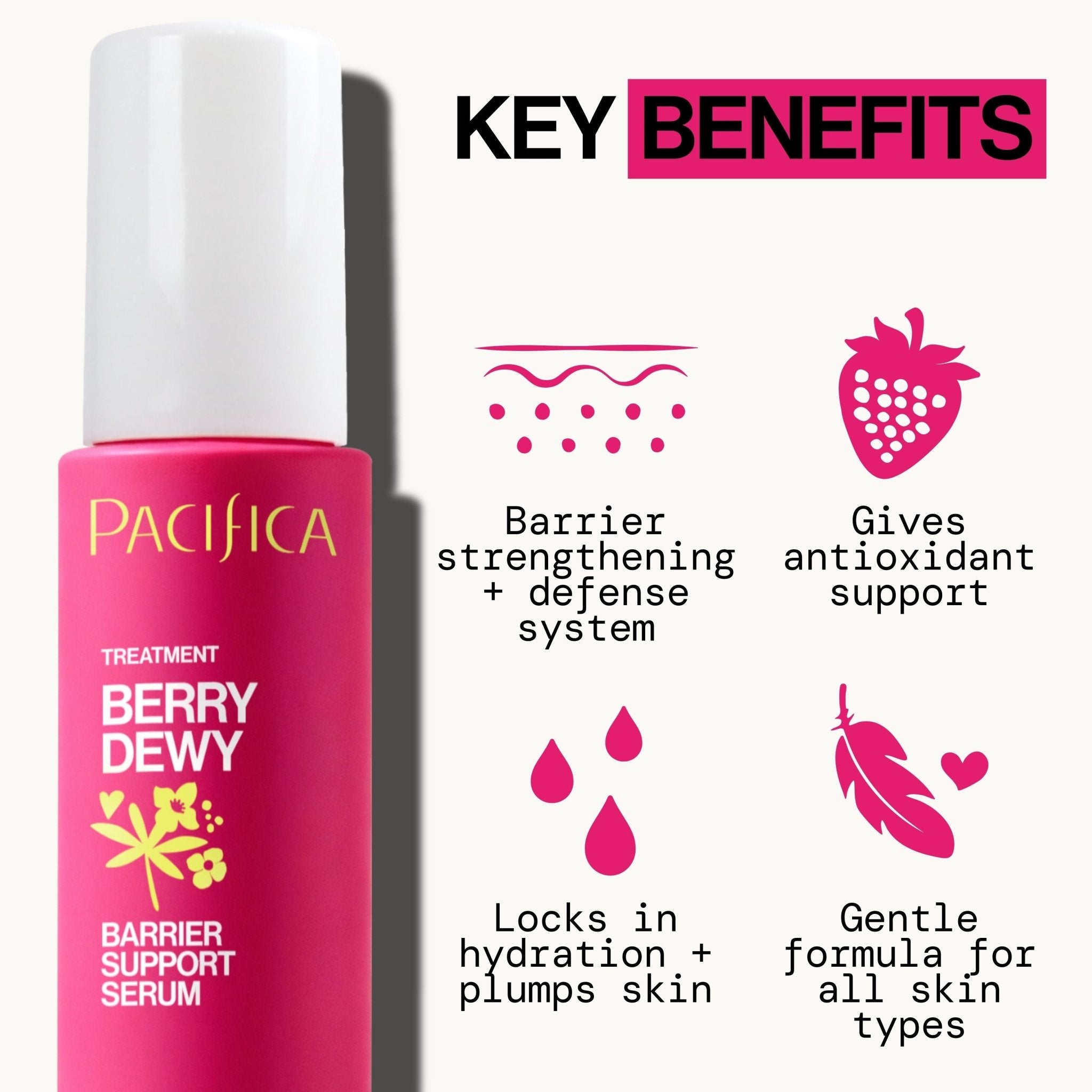 Berry Dewy Barrier Support Serum | Ceramide Face Serum | Pacifica