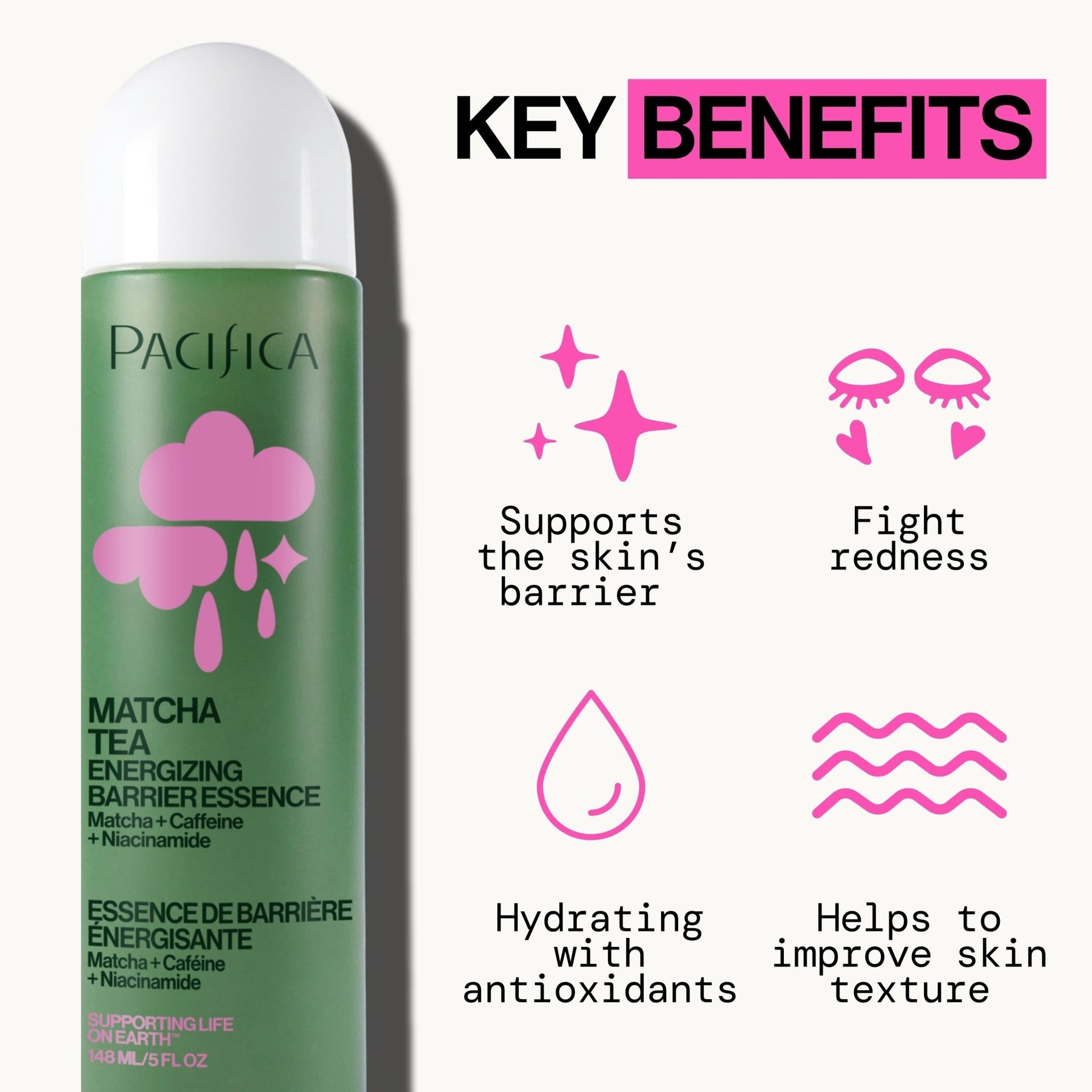 Matcha Tea Energizing Barrier Essence - Pacifica