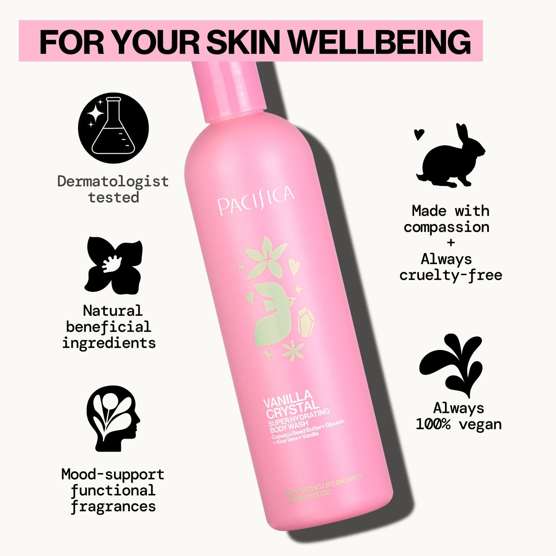 Vanilla Crystal Super Hydrating Body Wash - Pacifica