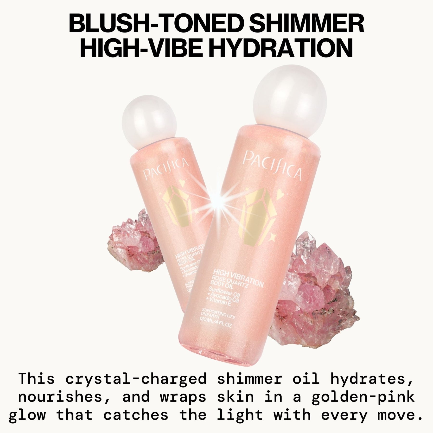 Pacifica High Vibration Rose Quartz Body Oil Pacifica High Vibration Rose Quartz Body Oil