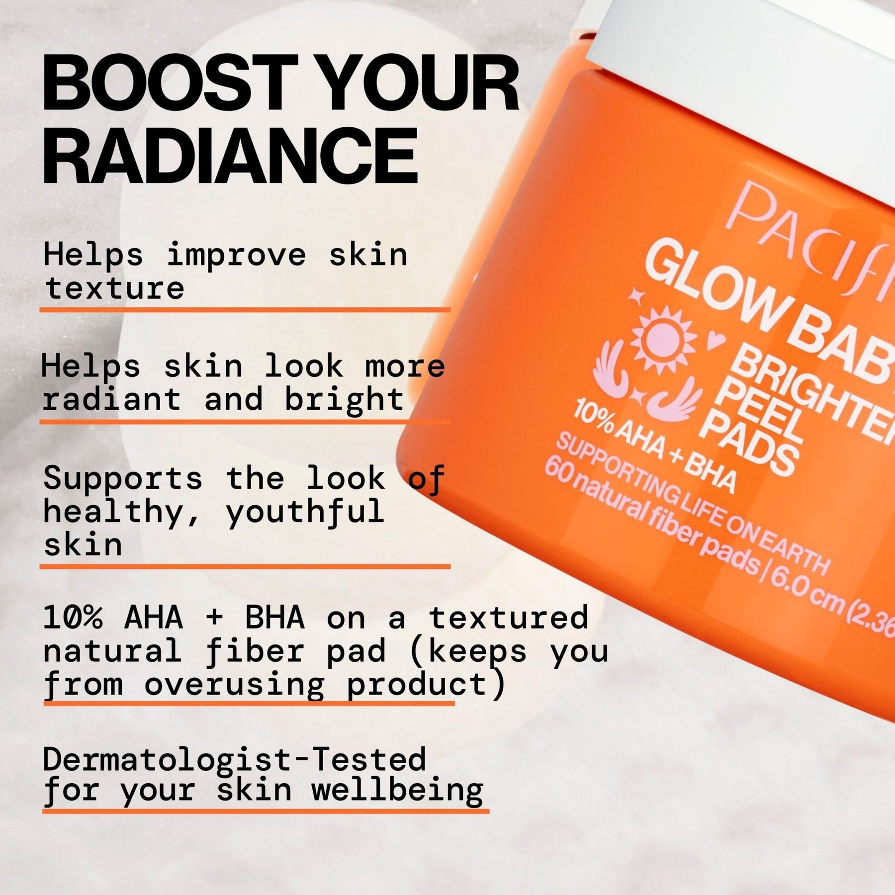 Glow Baby Brightening Peel Pads 10% AHA + BHA - Pacifica