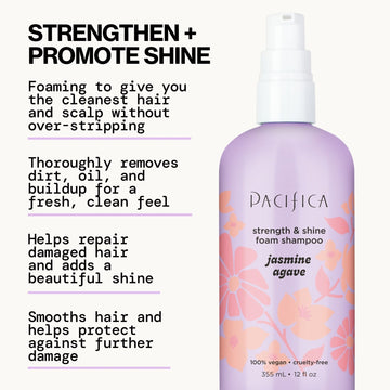 Jasmine Agave Strength + Shine Foaming Shampoo - Pacifica