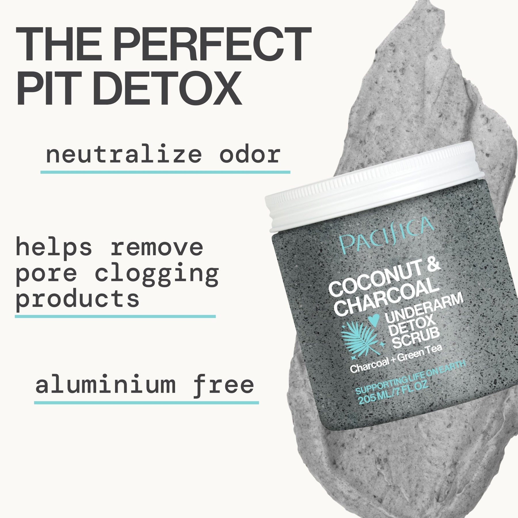 Coconut & Charcoal Underarm Detox Scrub - Pacifica
