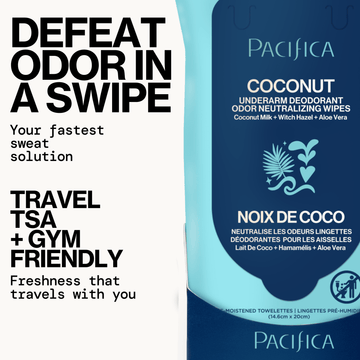 Coconut Milk & Essential Oils Underarm Deodorant Wipes - Pacifica