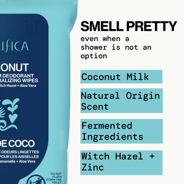 Coconut Milk & Essential Oils Underarm Deodorant Wipes - Pacifica