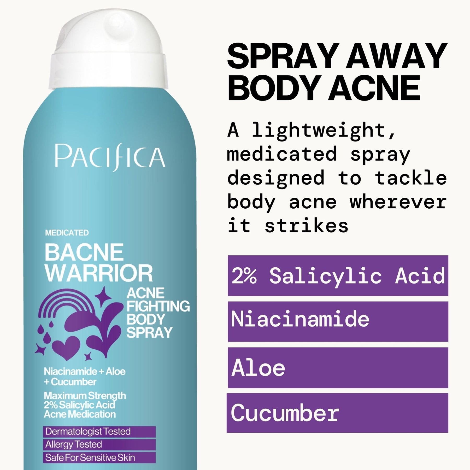 Bacne Warrior Acne Fighting Body Spray - Pacifica