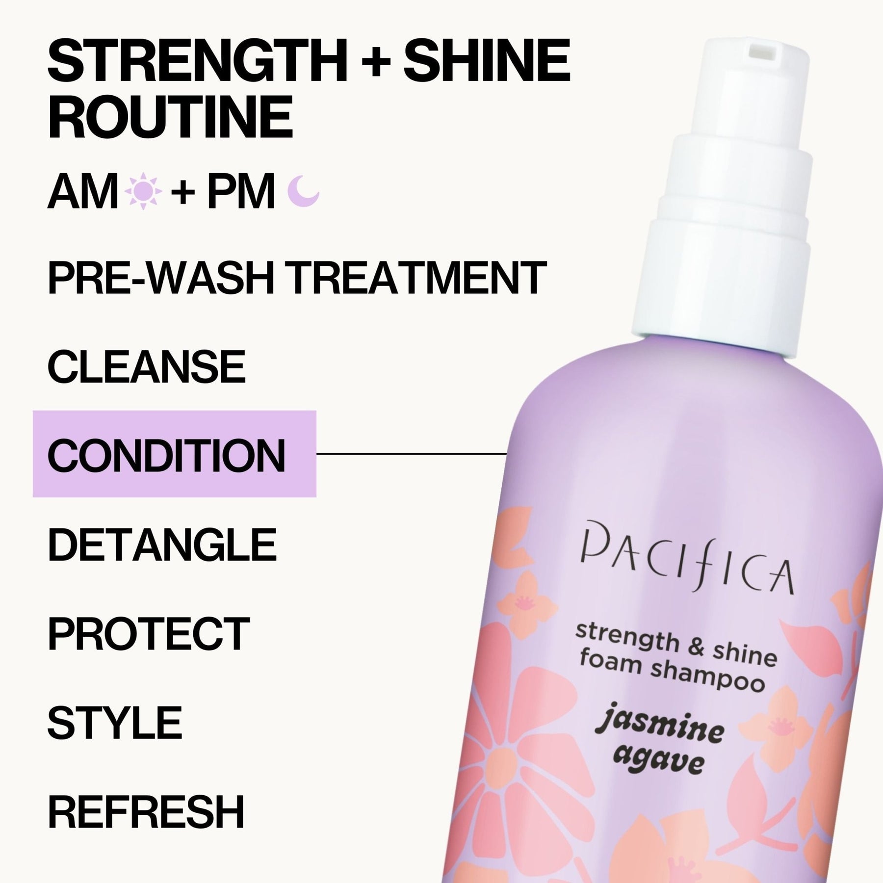 Jasmine Agave Strength + Shine Foaming Shampoo - Pacifica