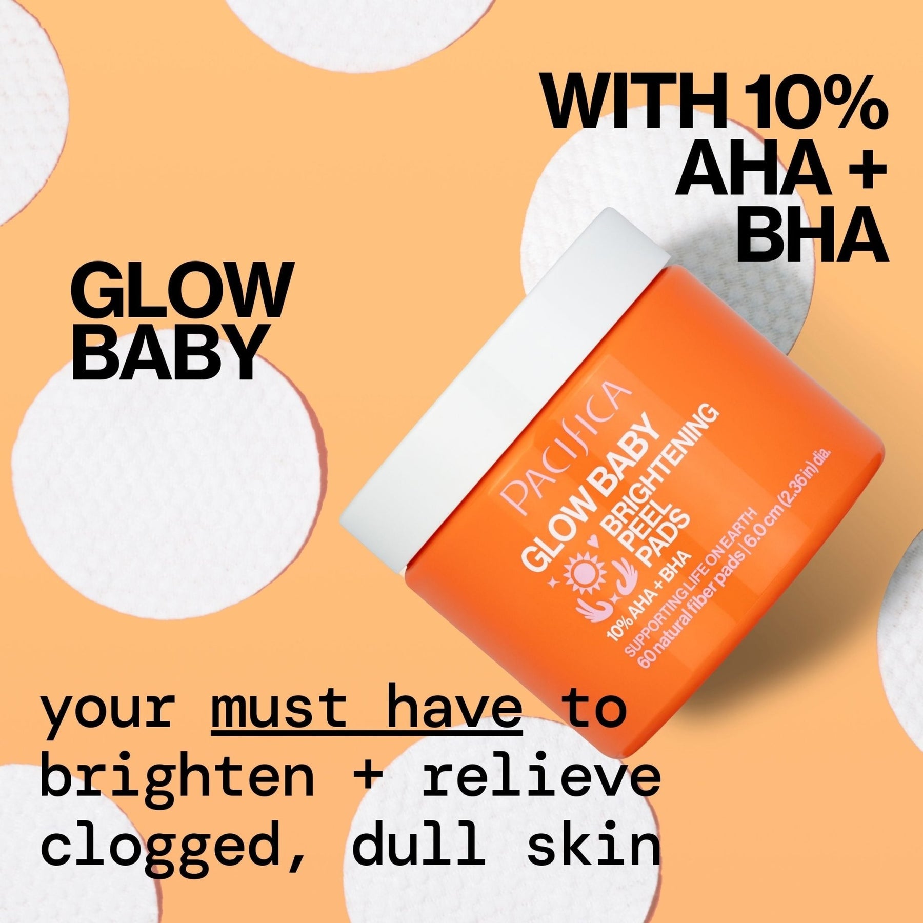 Glow Baby Brightening Peel Pads 10% AHA + BHA - Pacifica