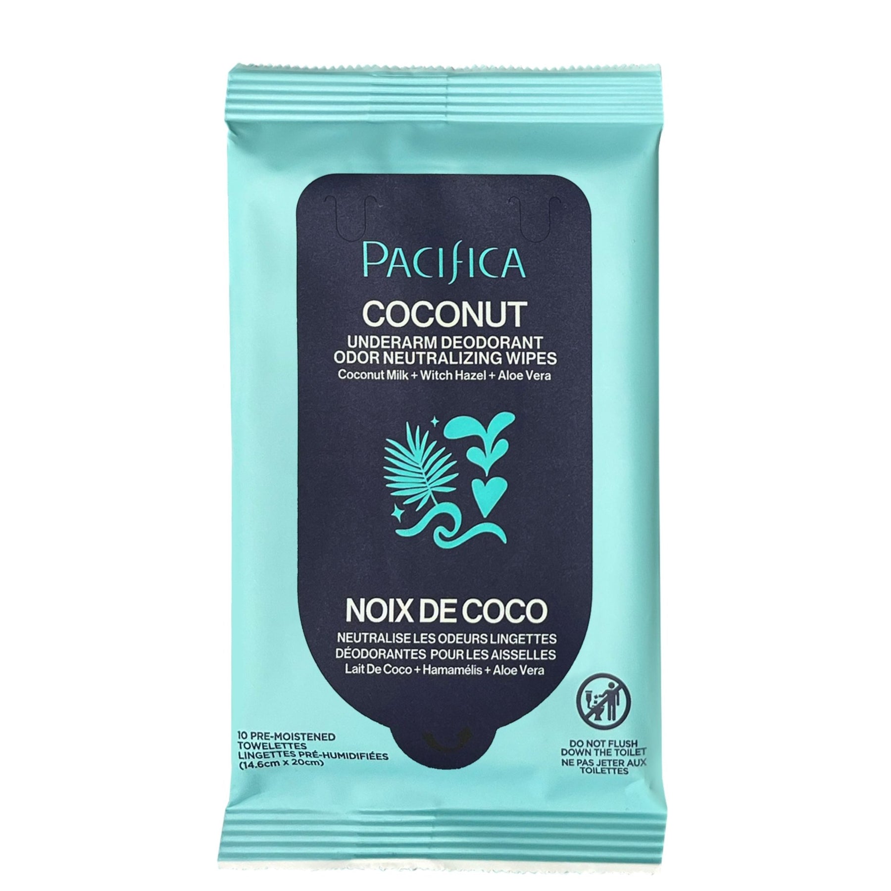 Coconut Milk & Essential Oils Underarm Deodorant Wipes - Pacifica
