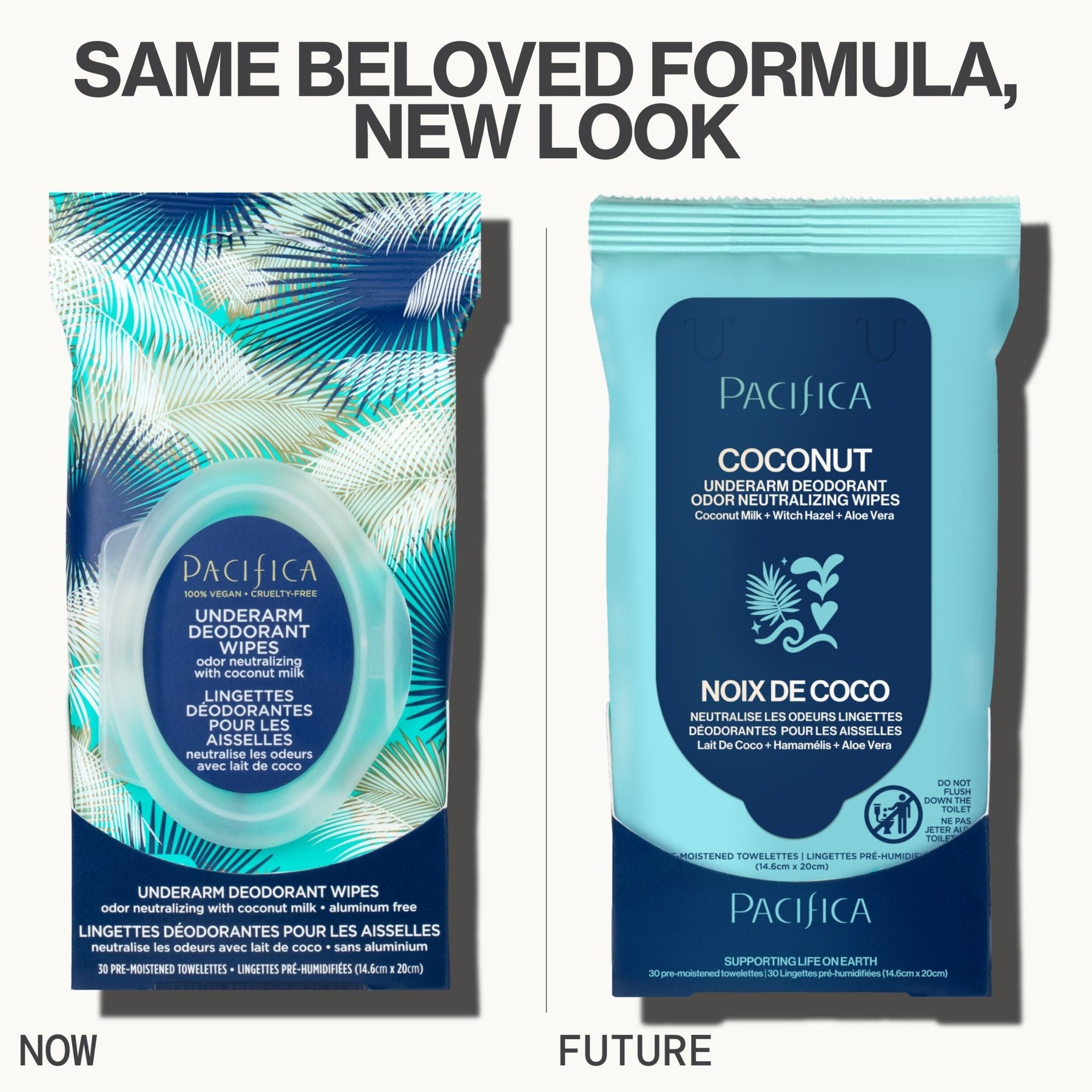 Coconut Milk & Essential Oils Underarm Deodorant Wipes - Pacifica