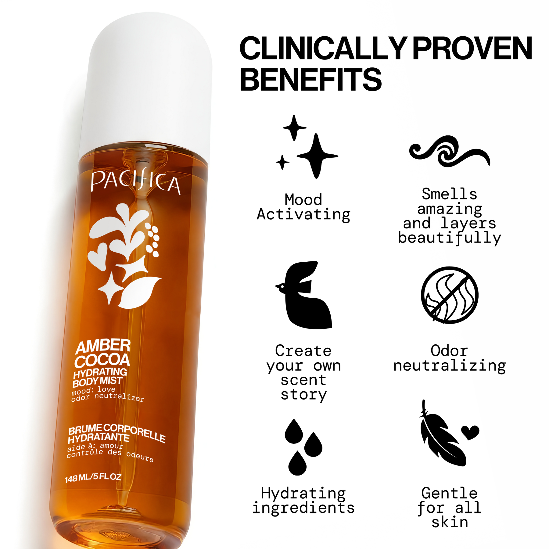 Amber Cocoa Body Mist - - Pacifica Beauty