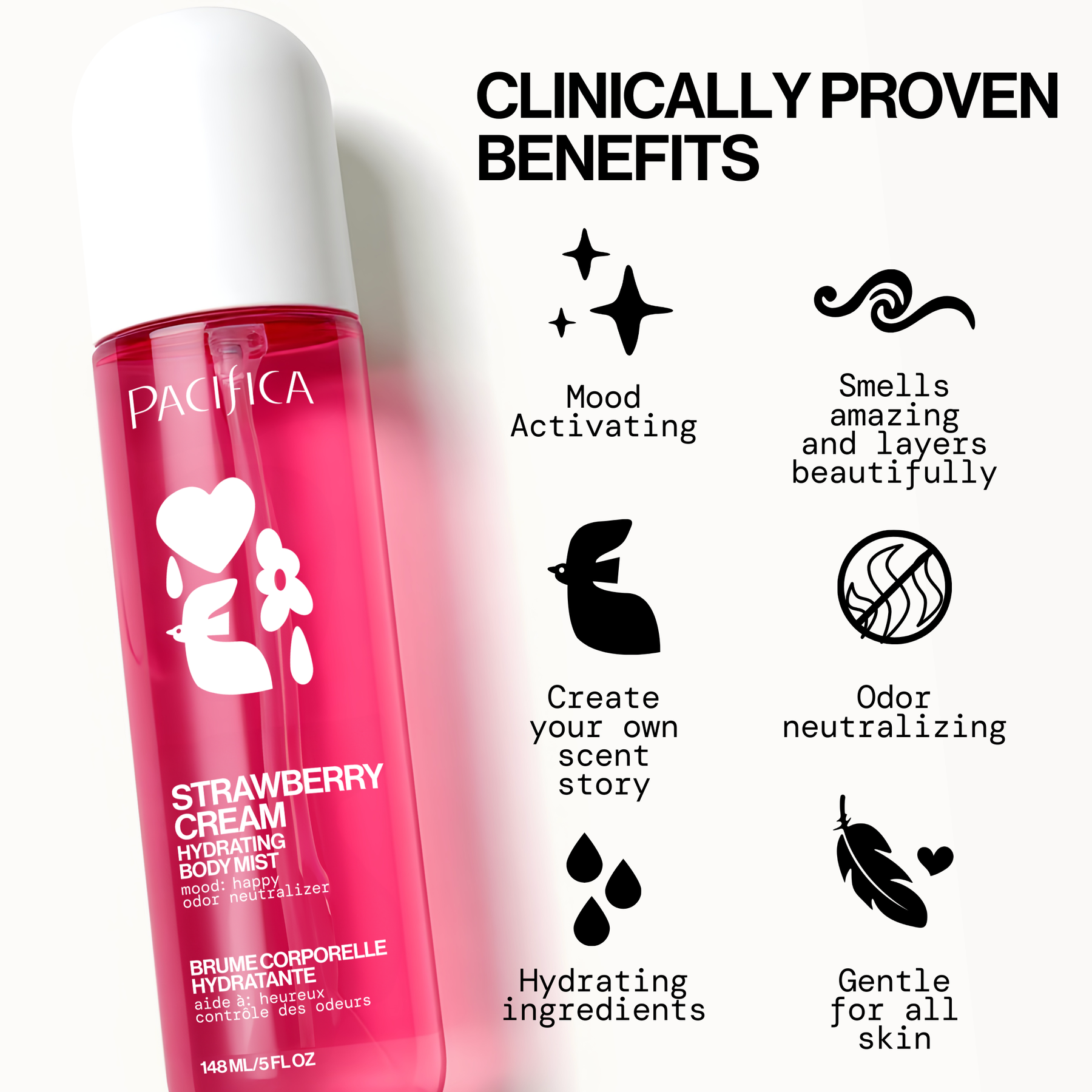 Strawberry Cream Body Mist - - Pacifica Beauty