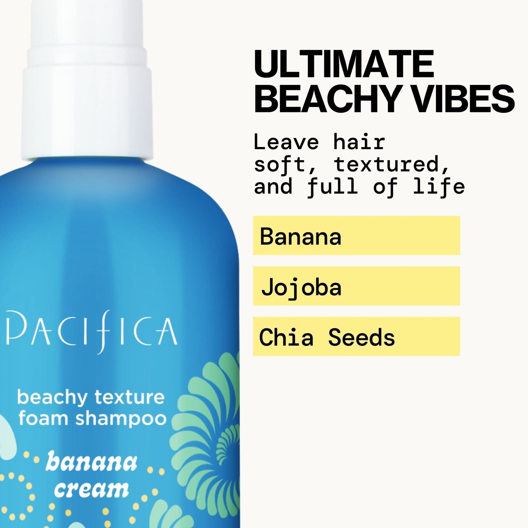 Banana Cream Beachy Texture Foam Shampoo - Pacifica