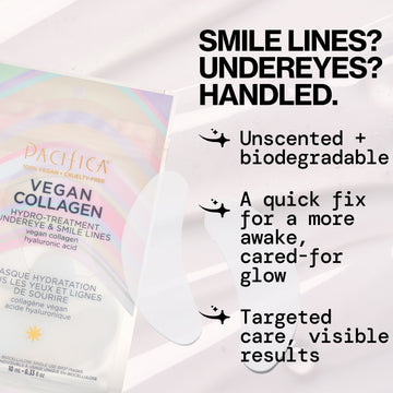Vegan Collagen Hydro-Treatment Undereye & Smile Lines - 4pk - Skin Care - Pacifica Beauty