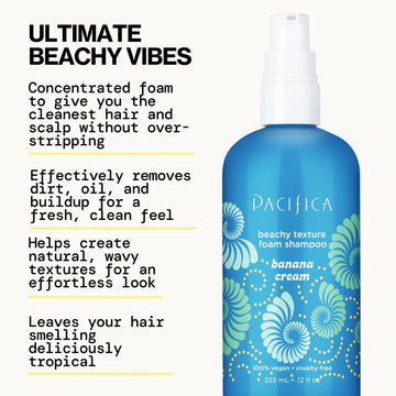 Banana Cream Beachy Texture Foam Shampoo - Pacifica