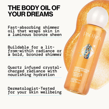 High Vibration Crystal Bronze Body Oil - Pacifica
