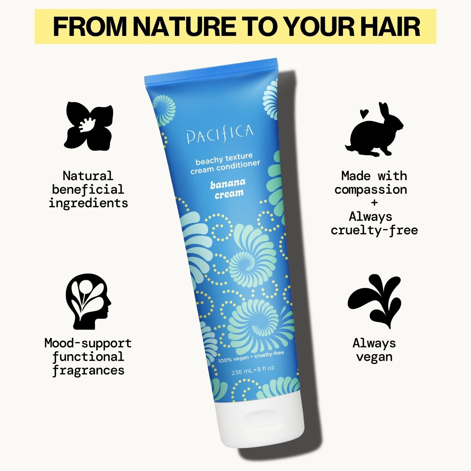 Banana Cream Beachy Texture Cream Conditioner - Pacifica
