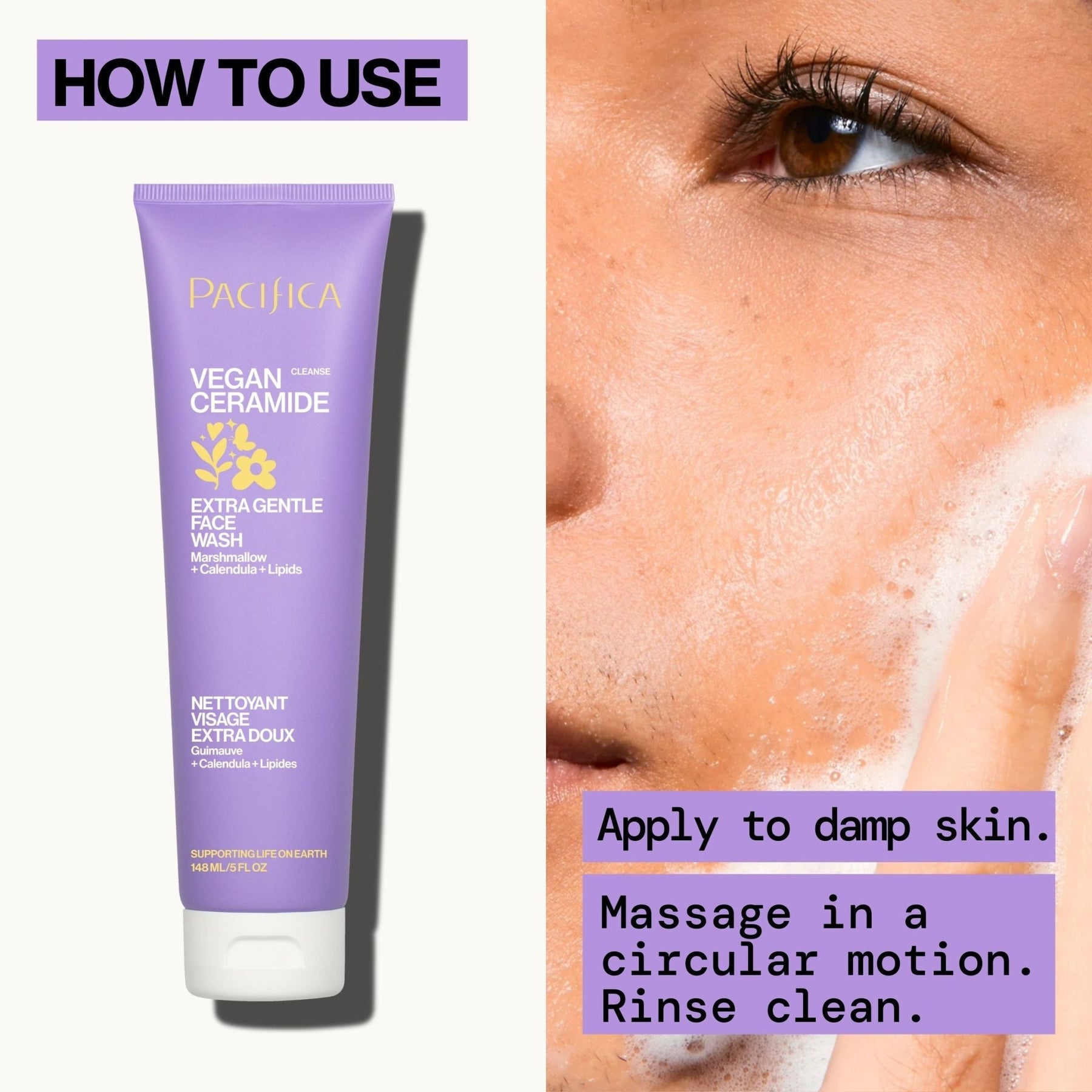 Vegan Ceramide Extra Gentle Face Wash - Pacifica