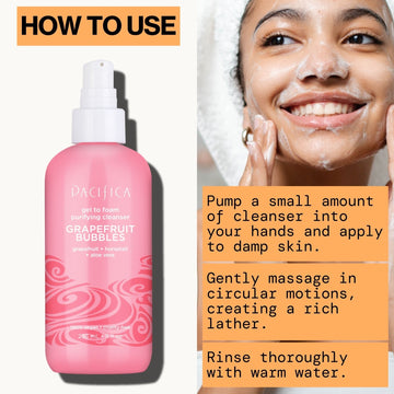 Grapefruit Bubbles Gel to Foam Purifying Cleanser - Pacifica