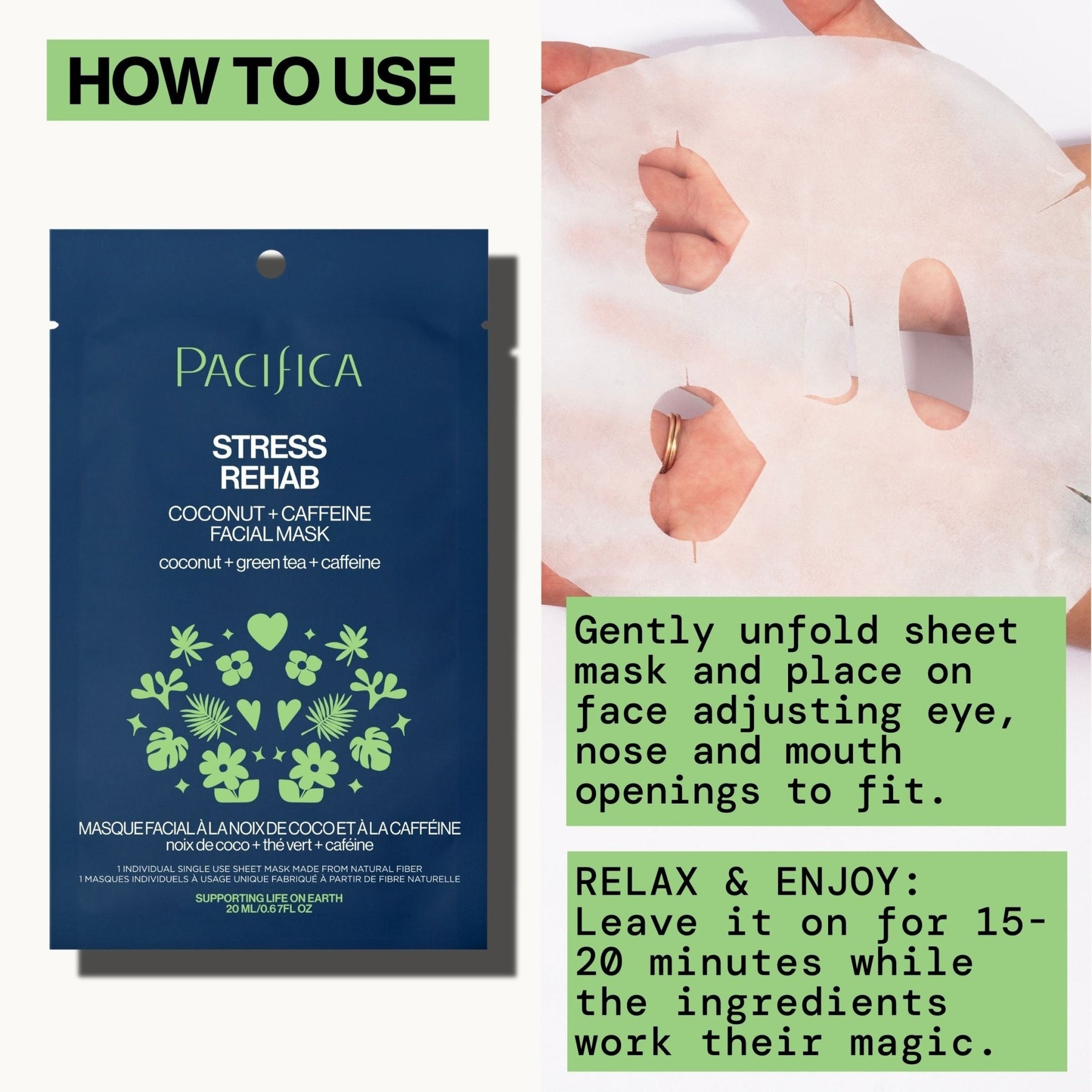 Stress Rehab Coconut & Caffeine Facial Mask - Pacifica