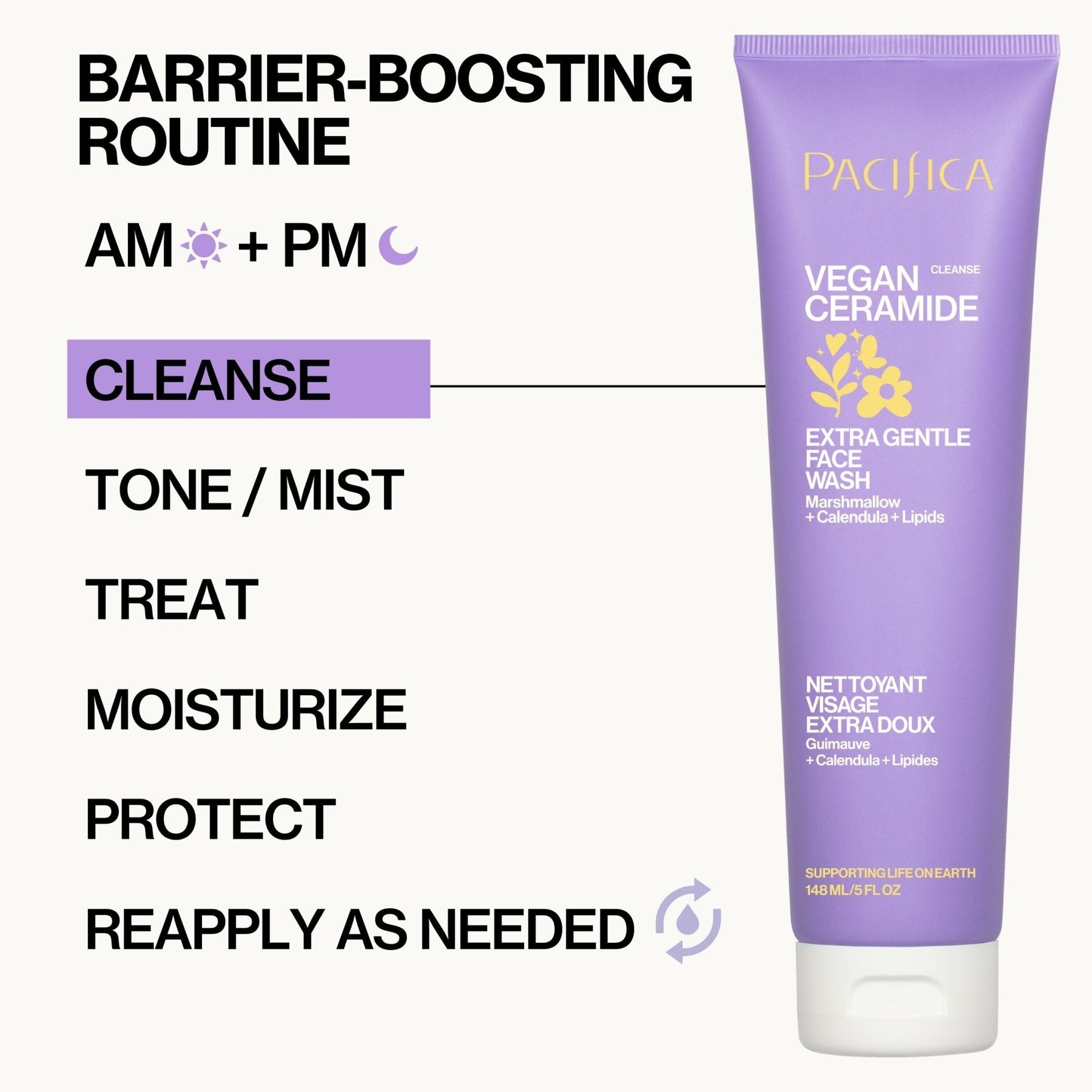 Vegan Ceramide Extra Gentle Face Wash - Pacifica
