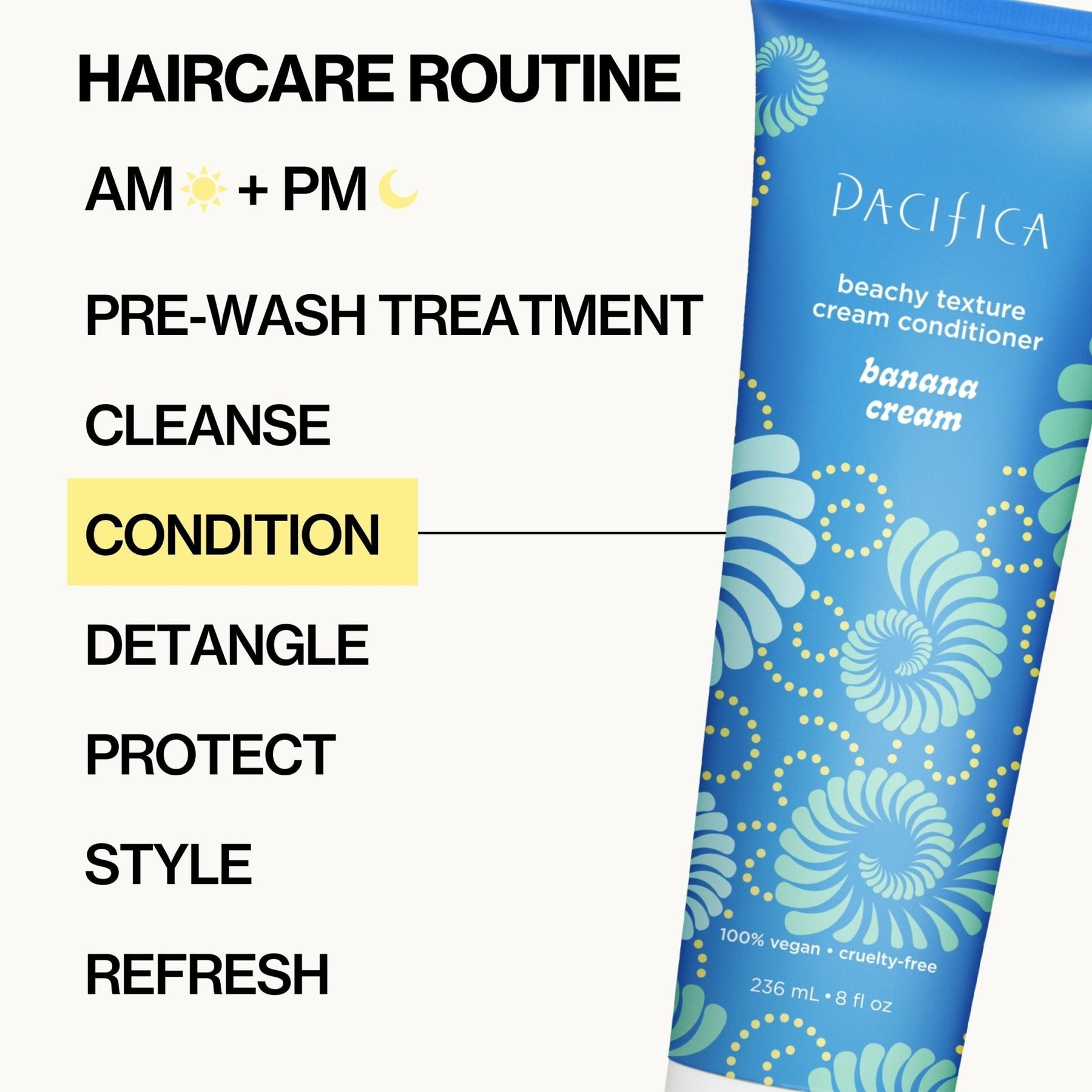 Banana Cream Beachy Texture Cream Conditioner - Pacifica