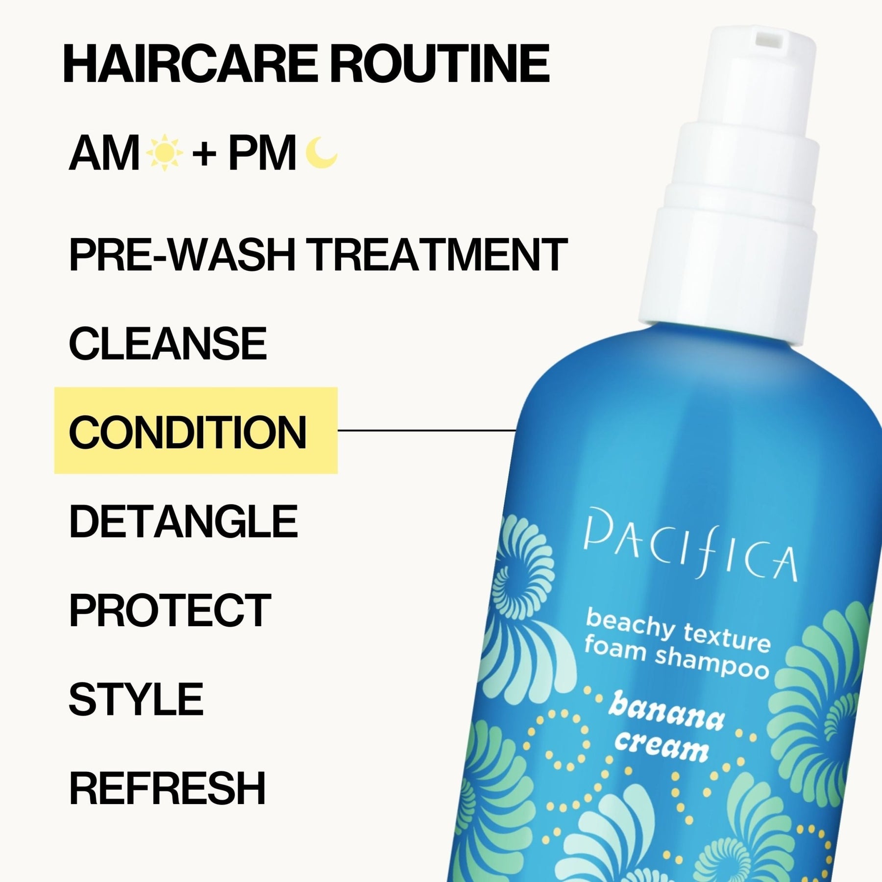 Banana Cream Beachy Texture Foam Shampoo - Pacifica