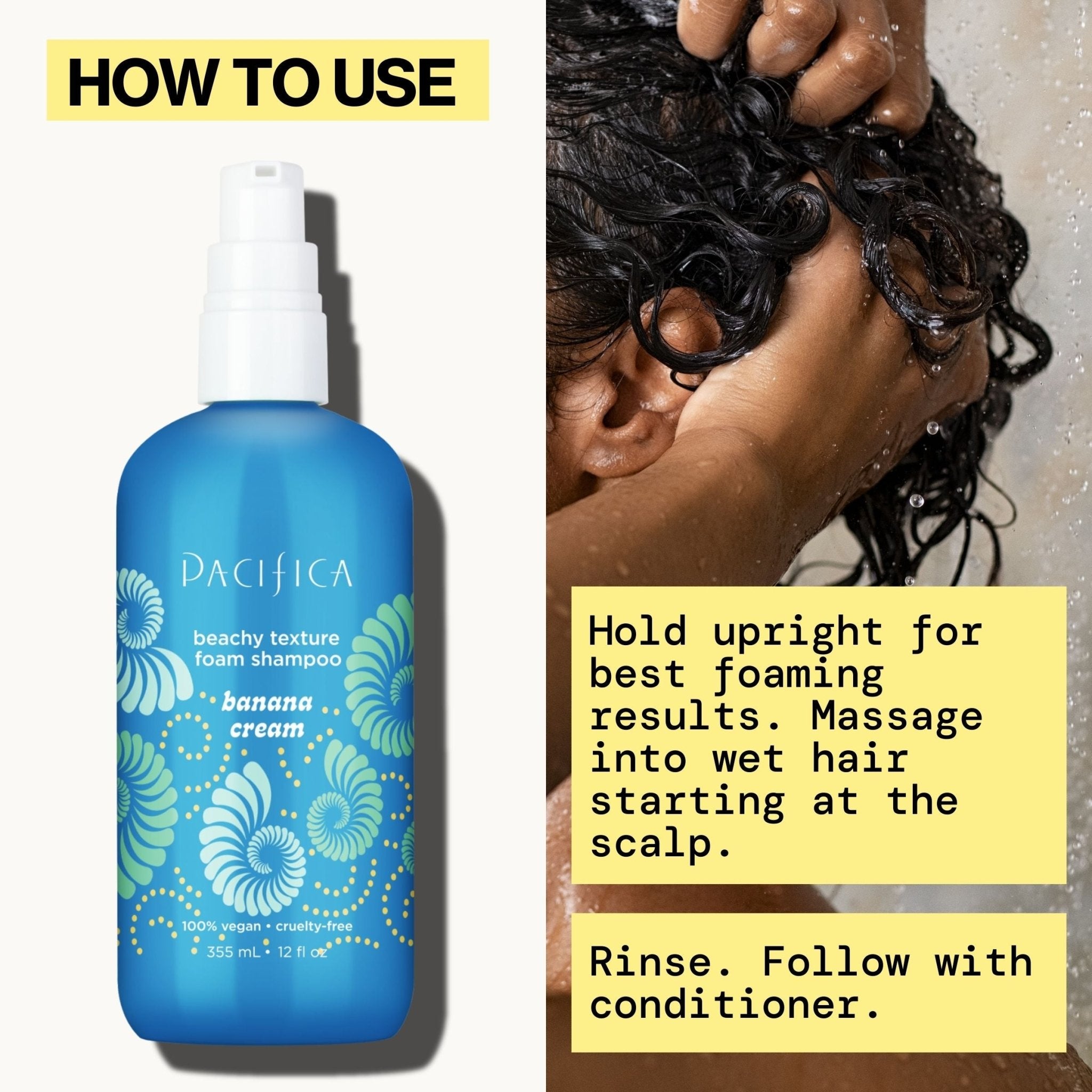 Banana Cream Beachy Texture Foam Shampoo