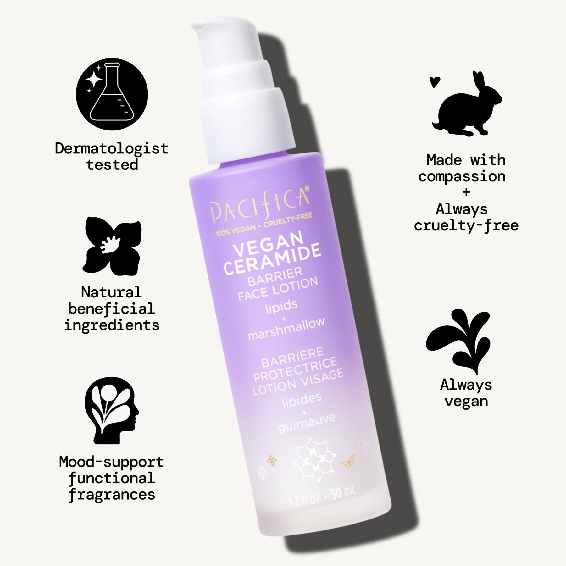 Vegan Ceramide Barrier Face Lotion - Pacifica