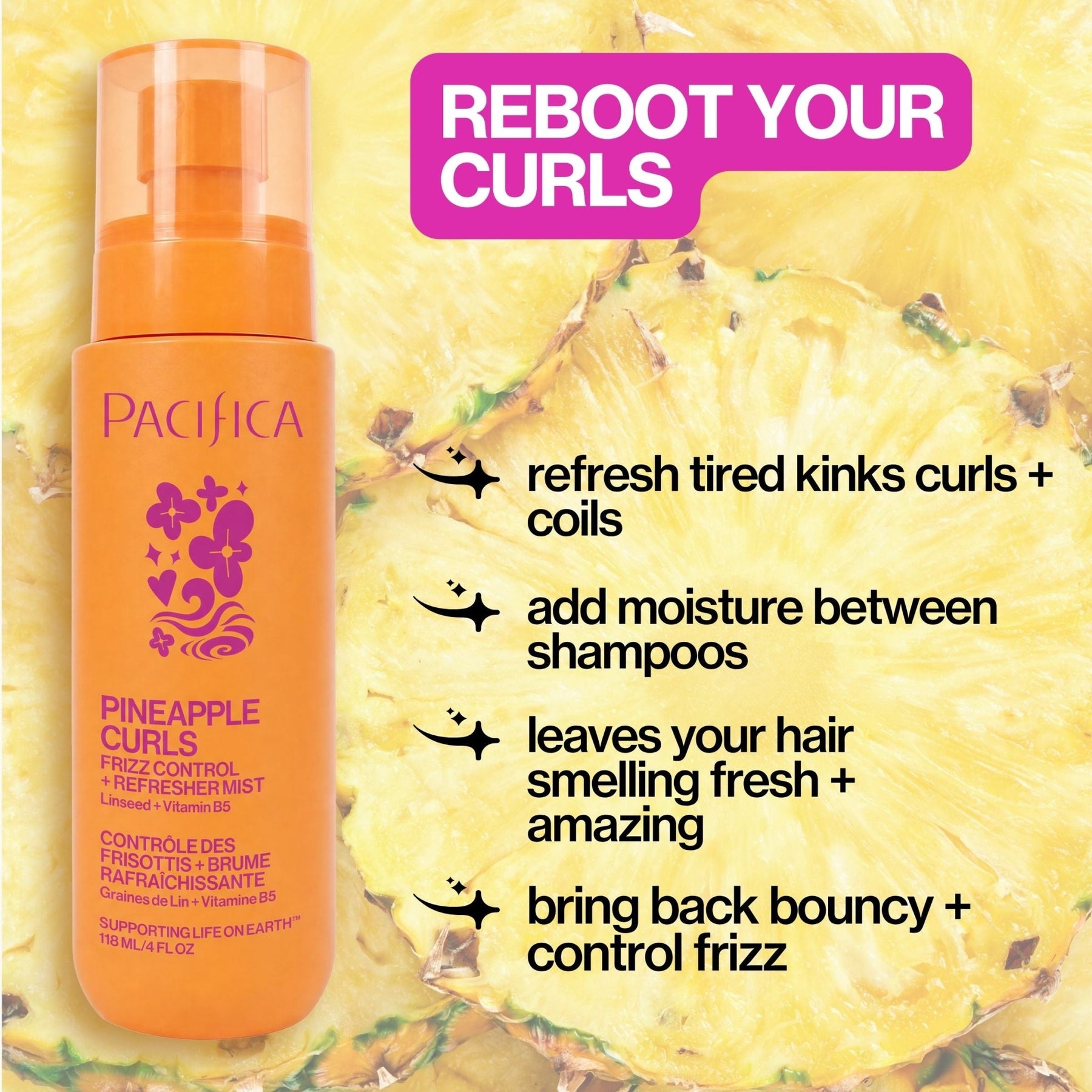 Pineapple Curls Frizz Control & Curl Reboot Mist - Pacifica