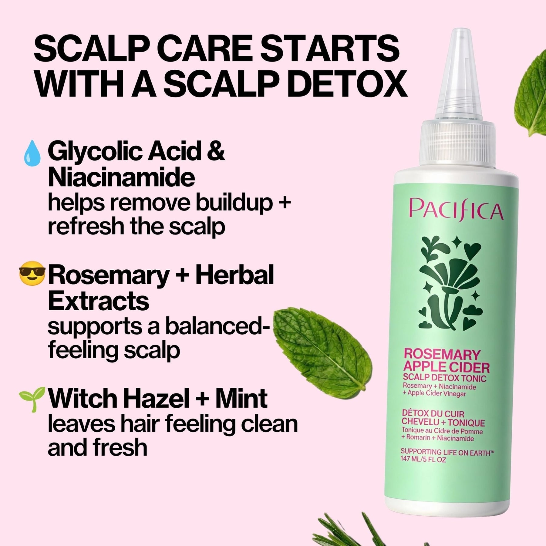 Rosemary Apple Cider Scalp Detox Tonic - Pacifica