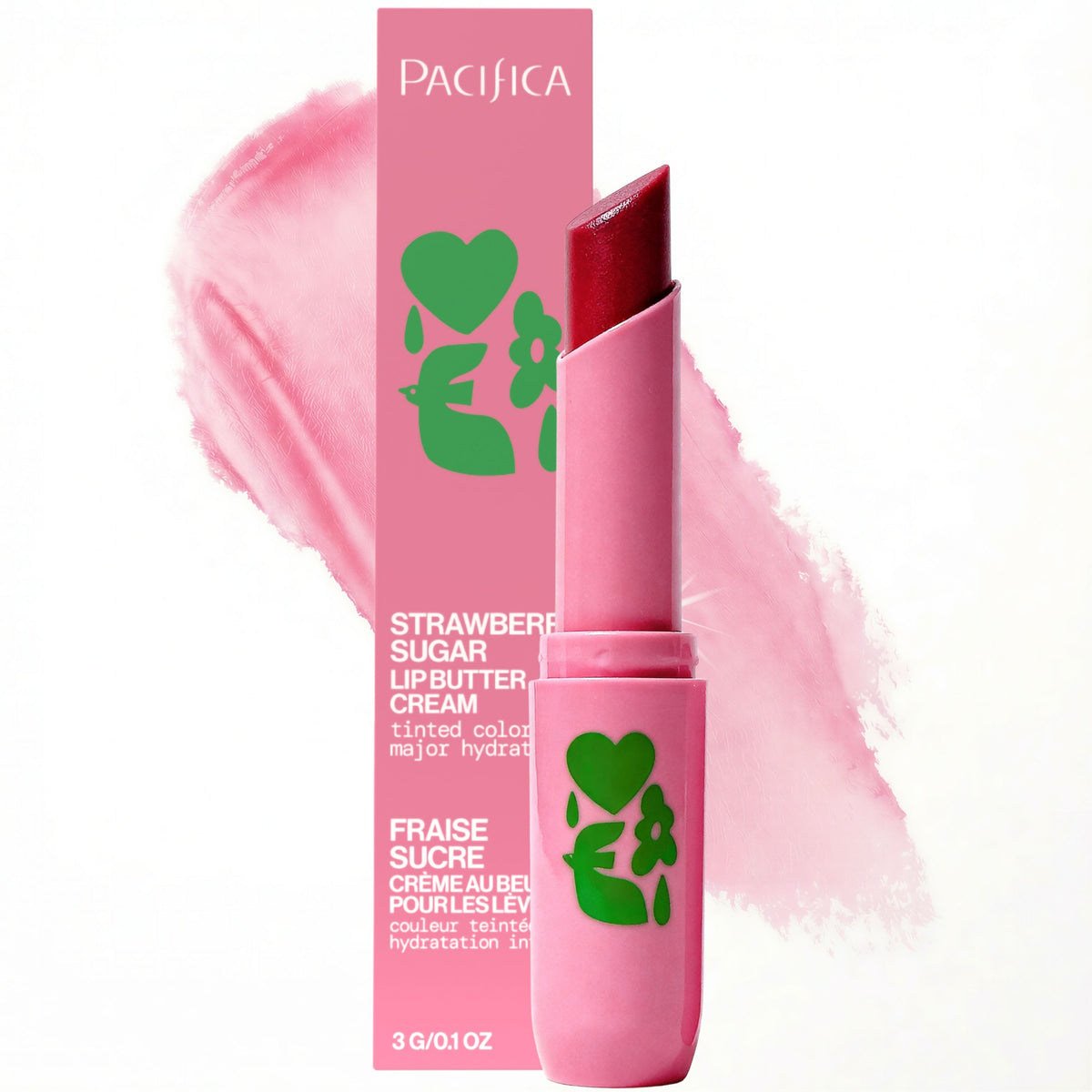 Strawberry Sugar Lipbutter Cream - - Pacifica Beauty