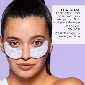 How to use - apply a few drops of serum to your skin, pull out lines and place the mask carefully on your skin. Place down gently, sealing in place.